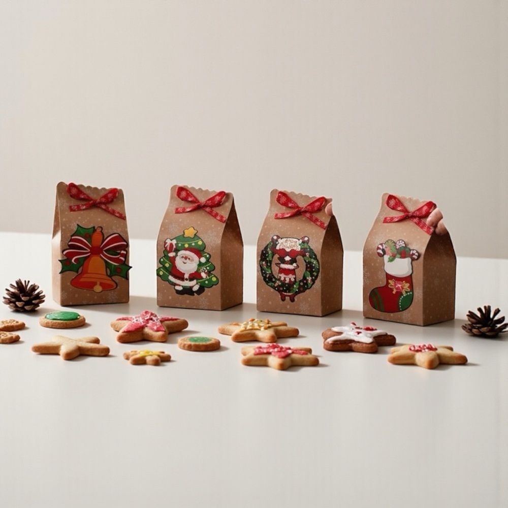 XMS -9
Charming Holiday Gift Boxes with Red Bows